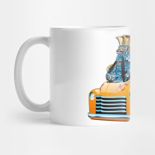 American Classic Hot Rod Pickup Truck Cartoon Mug